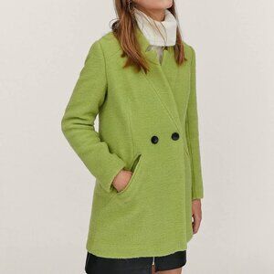 Stradivarius Lime Green Coat - Outwear Size - XS